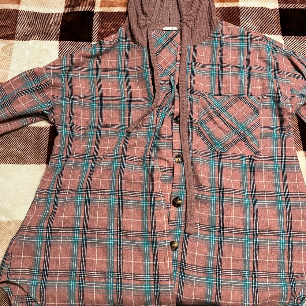 flannel hooded jacket